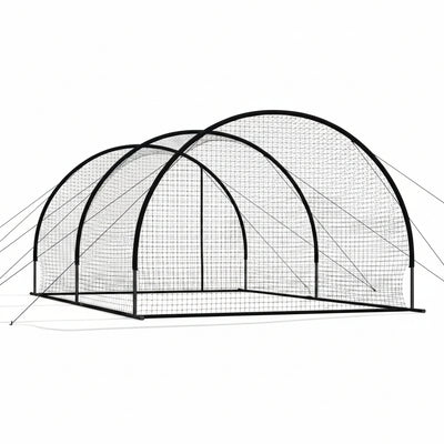 Baseball Batting Cage, 19.9 X 12.0 X 8.2 FT Freestanding Portable Batting Cage, Hitting Cages with 30-Ply Knotted HDPE & Pitching Machine Opening, Battings Cages Netting for Indoor Outdoor