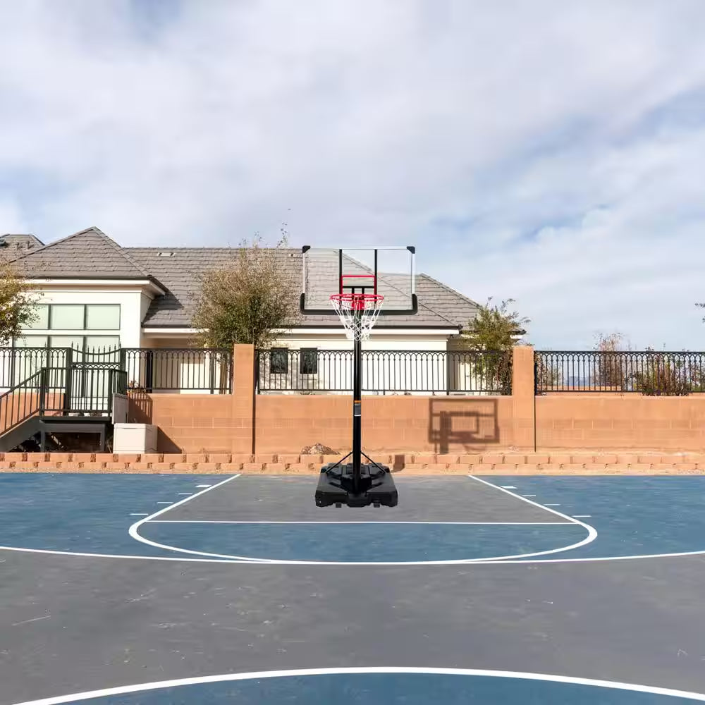 6.6 Ft. to 10 Ft. Adjustable Height Portable Basketball Hoop Goal Basketball System Basketball Equipment with Wheels