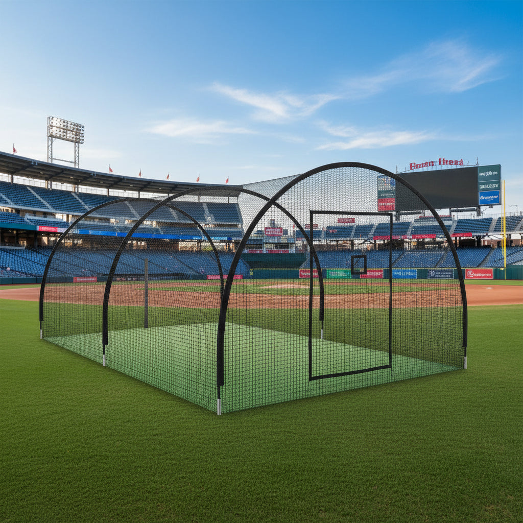 Baseball Batting Cages 24/30/45/55Ft Cage | Reinforced Netting Portable Batting Cage for Backyard & Outdoor Lawn Training
