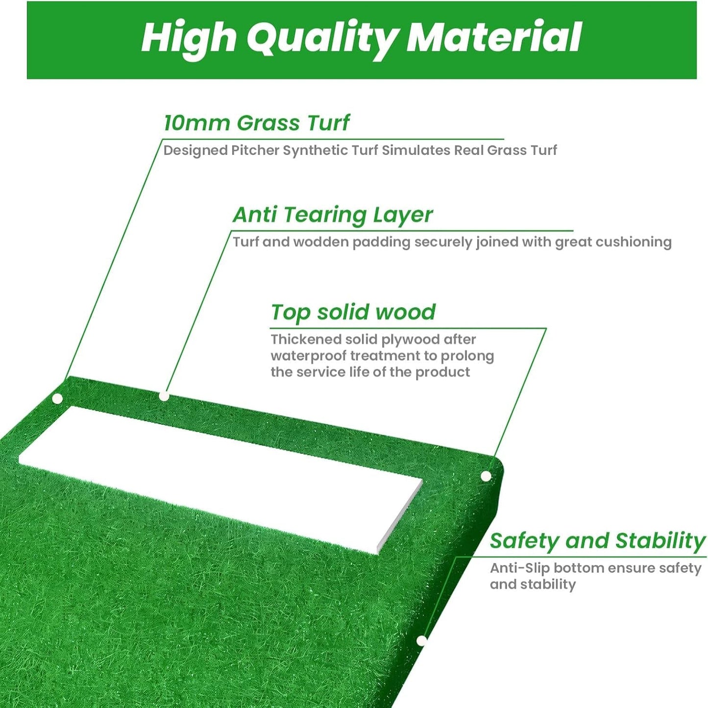 Pitching Mound, Training Equipment, Baseball Pitcher'S Mound with Carry Handle and Regulation Pitching Rubber