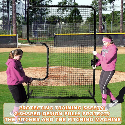 Heavy Duty C Softball Pitching Screen Portable Batting Practice | 33"X18" Cutout | Batting Practice Equipment | Portable Pitching Machine Screen