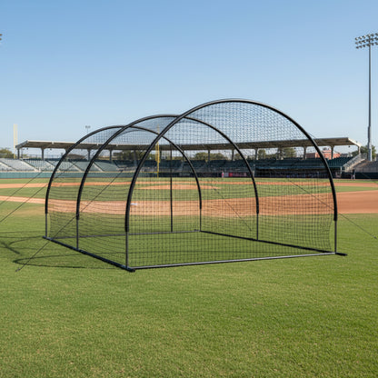 Baseball Batting Cage, 19.9 X 12.0 X 8.2 FT Freestanding Portable Batting Cage, Hitting Cages with 30-Ply Knotted HDPE & Pitching Machine Opening, Battings Cages Netting for Indoor Outdoor