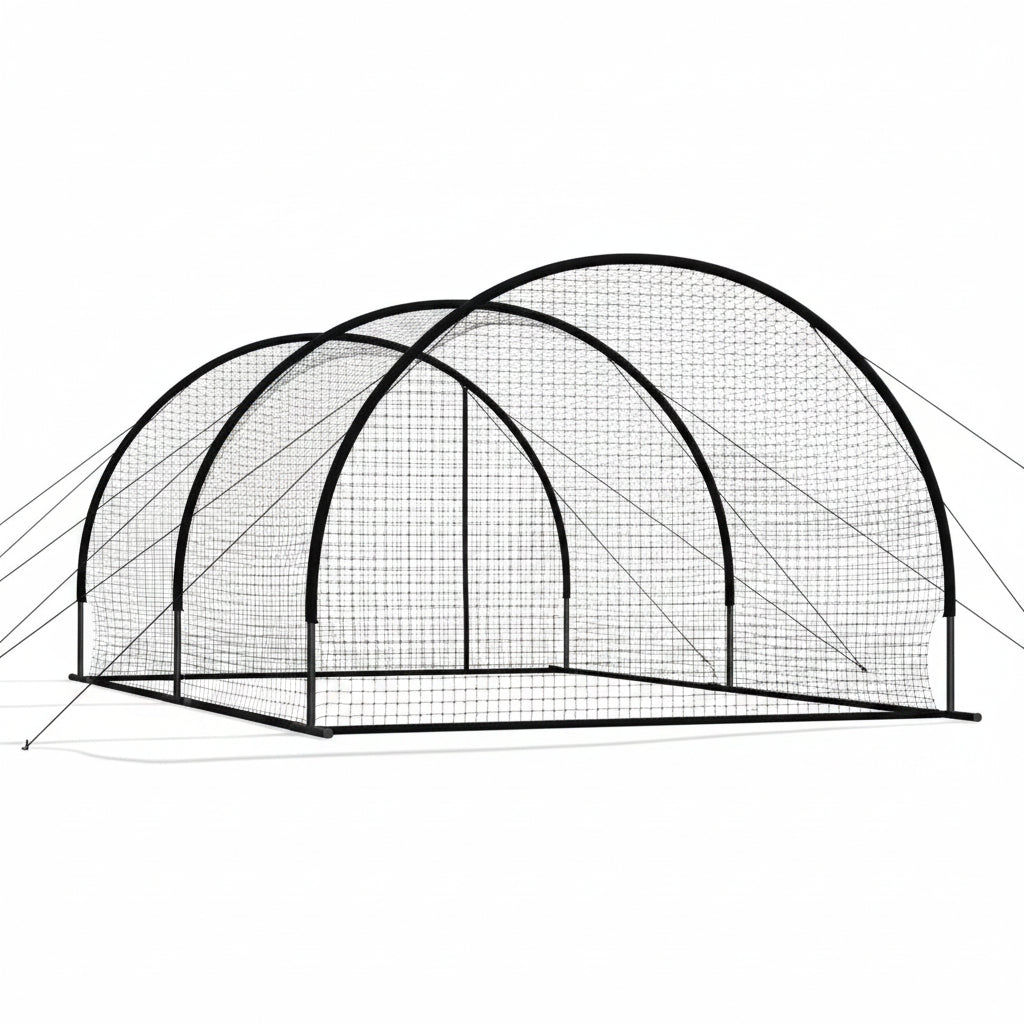 Baseball Batting Cage, 19.9 X 12.0 X 8.2 FT Freestanding Portable Batting Cage, Hitting Cages with 30-Ply Knotted HDPE & Pitching Machine Opening, Battings Cages Netting for Indoor Outdoor