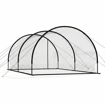 Baseball Batting Cage, 19.9 X 12.0 X 8.2 FT Freestanding Portable Batting Cage, Hitting Cages with 30-Ply Knotted HDPE & Pitching Machine Opening, Battings Cages Netting for Indoor Outdoor