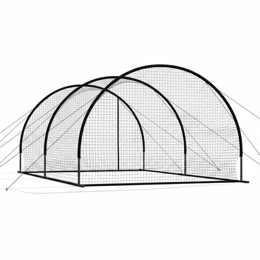Baseball Batting Cage, 19.9 X 12.0 X 8.2 FT Freestanding Portable Batting Cage, Hitting Cages with 30-Ply Knotted HDPE & Pitching Machine Opening, Battings Cages Netting for Indoor Outdoor