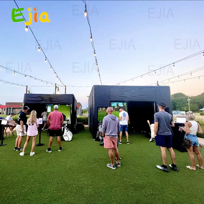 Portable Inflatable Golf Simulator Large 10X13X10 FT Indoor/Outdoor Golf Simulator Tent with Projection Screen All Skill Levels