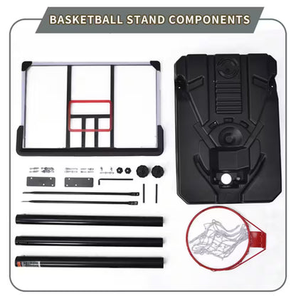 6.6 Ft. to 10 Ft. Adjustable Height Portable Basketball Hoop Goal Basketball System Basketball Equipment with Wheels
