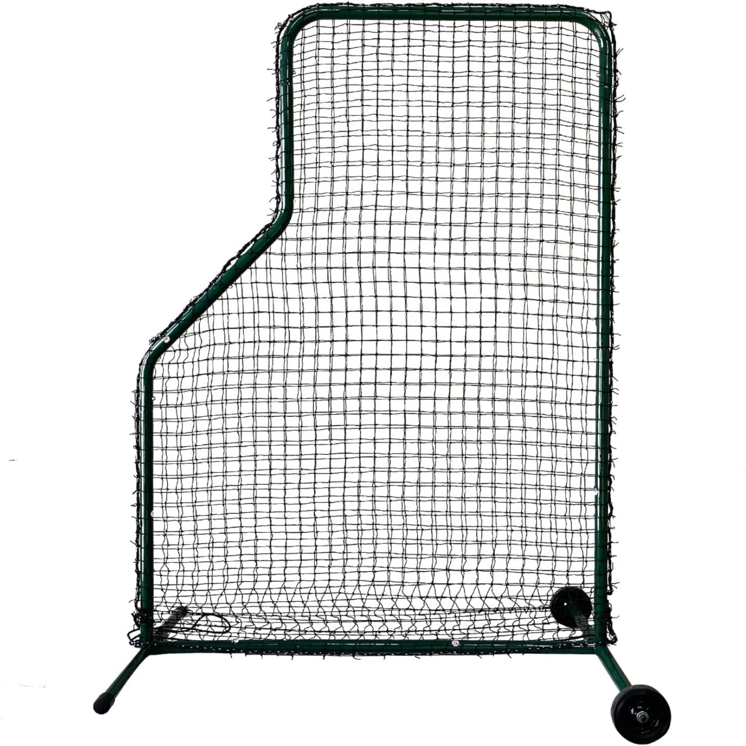 Baseball L Screen Portable 7 Ft H X 5 Ft W #36 Nylon Double Net Body Protector Batting Cage Safety Screen for Line Drive Super Heavy Duty Steel Frame Construction