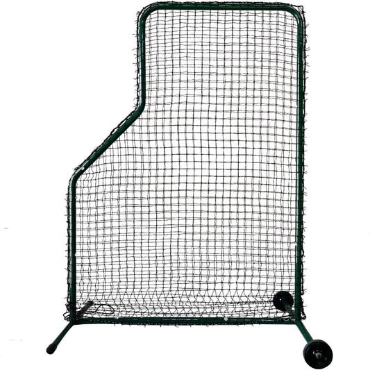 Baseball L Screen Portable 7 Ft H X 5 Ft W #36 Nylon Double Net Body Protector Batting Cage Safety Screen for Line Drive Super Heavy Duty Steel Frame Construction