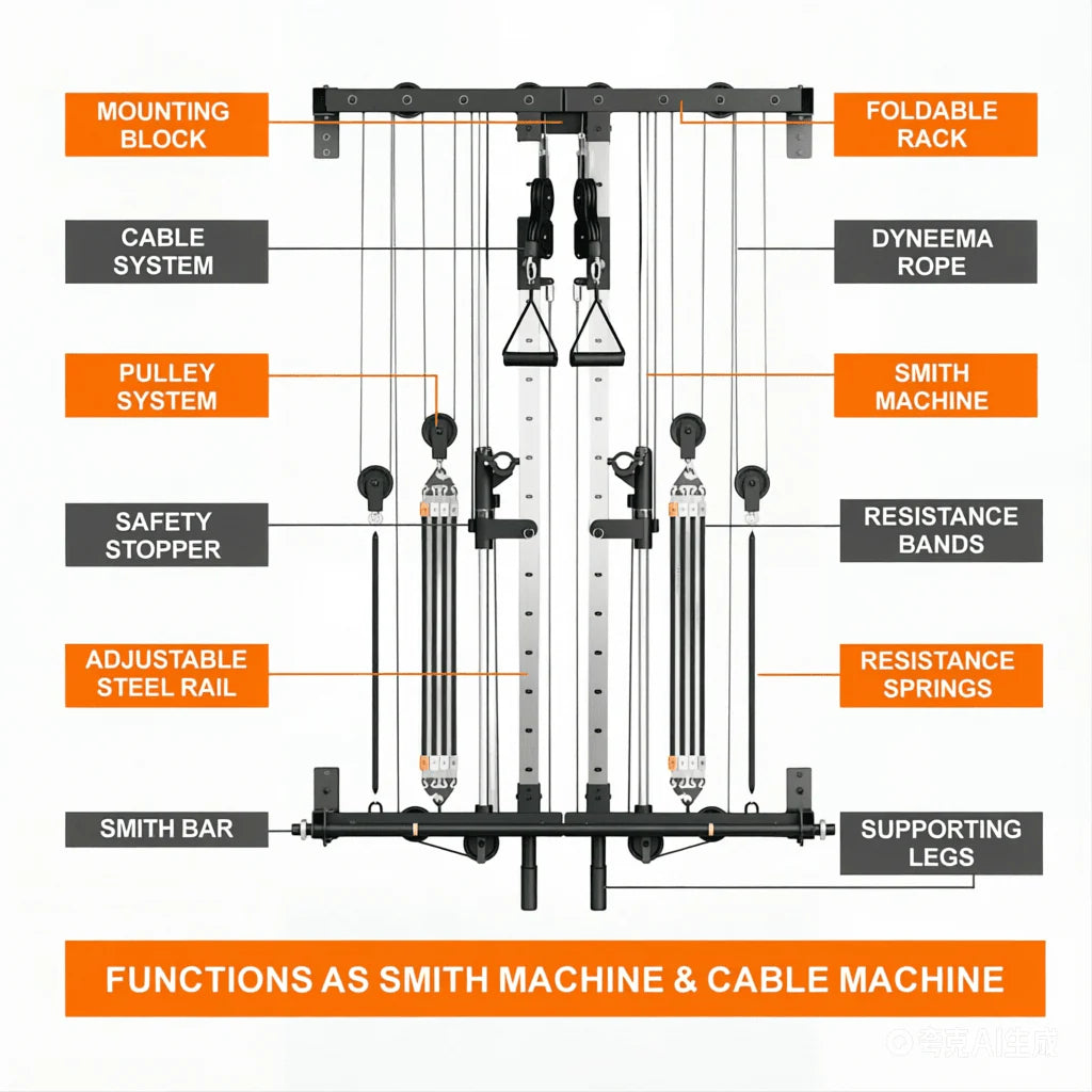 Folding Wall-Mounted Smith Machine