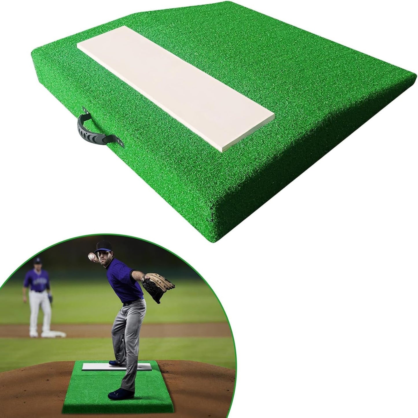 Pitching Mound, Training Equipment, Baseball Pitcher'S Mound with Carry Handle and Regulation Pitching Rubber