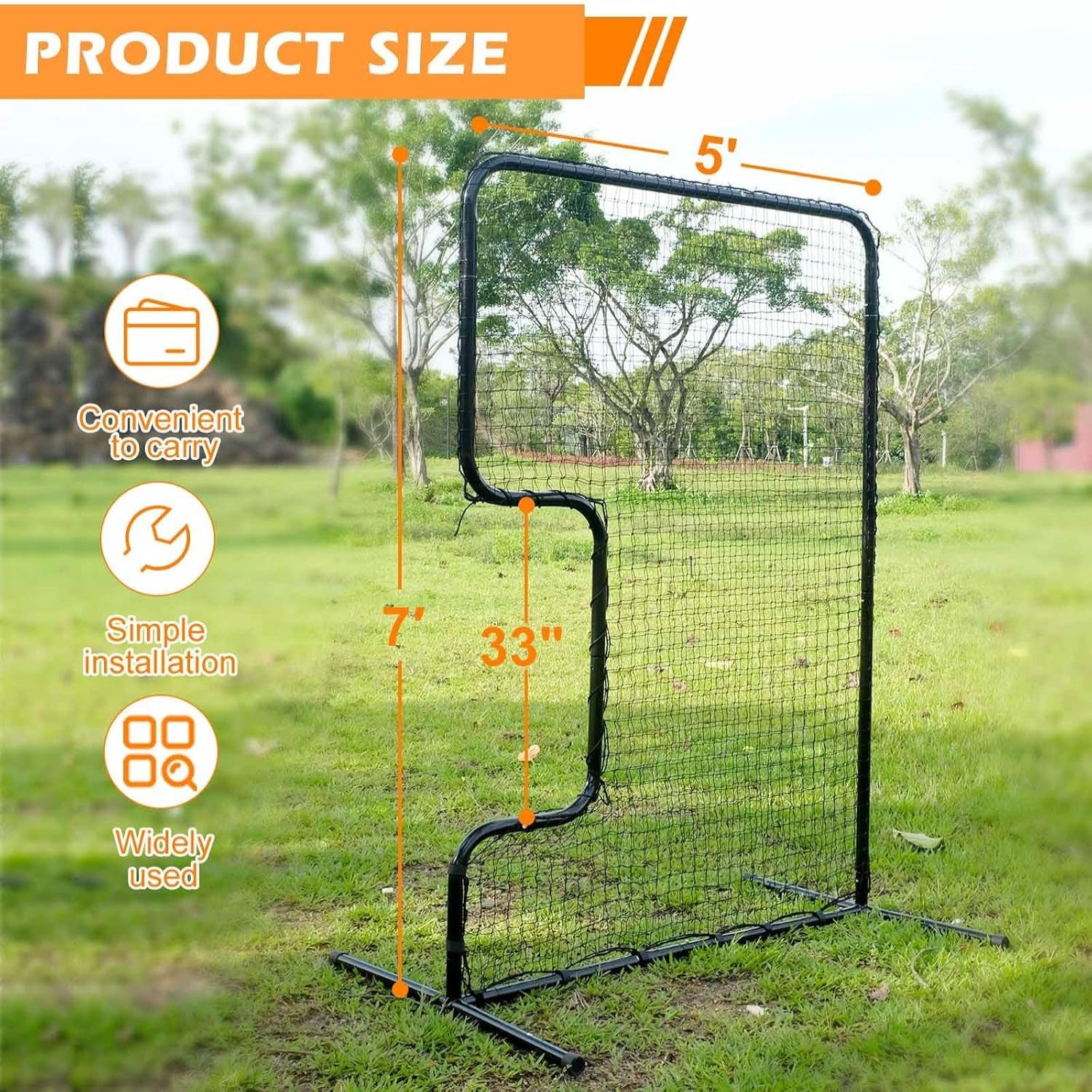 Heavy Duty C Softball Pitching Screen Portable Batting Practice | 33"X18" Cutout | Batting Practice Equipment | Portable Pitching Machine Screen