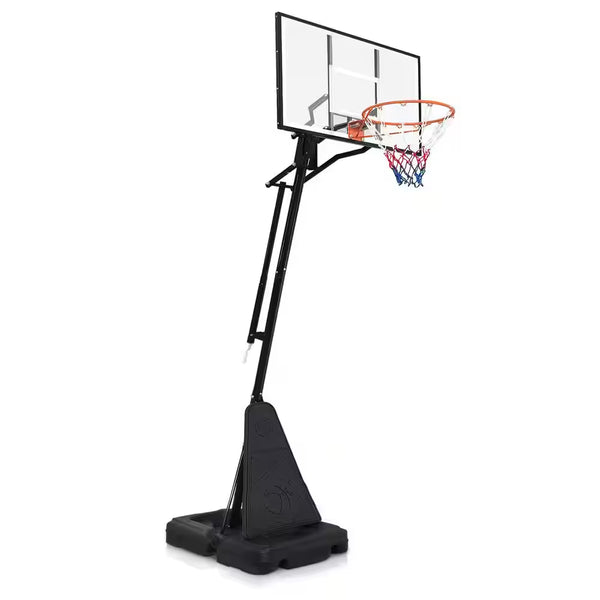 8-10 Ft. Adjustable Height Portable Basketball Hoop Basketball System with Basketball Hoop and Wheels