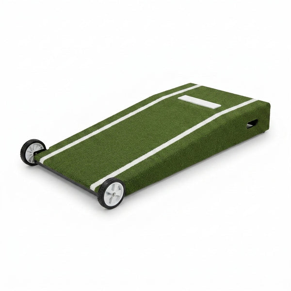 Portable Pitching Mound, Foldable Pitchers Mound 80 X 28 X 6 Inch, Pitching Mounds for Baseball with Non-Slip Rubber Plate & Carry Handle, for Outdoor Pitching Training Game Use — Studio Shot