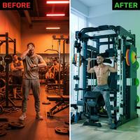 Professional Gym Smith Machine Set—Multi-Functional All-In-One Fitness Equipment, Suitable for Professional Gyms — Before & After