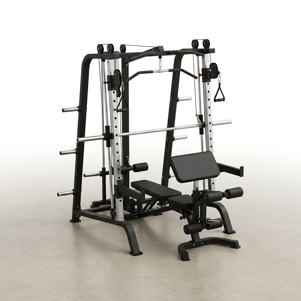 Professional Gym Smith Machine Set—Multi-Functional All-In-One Fitness Equipment, Suitable for Professional Gyms — Studio Shot