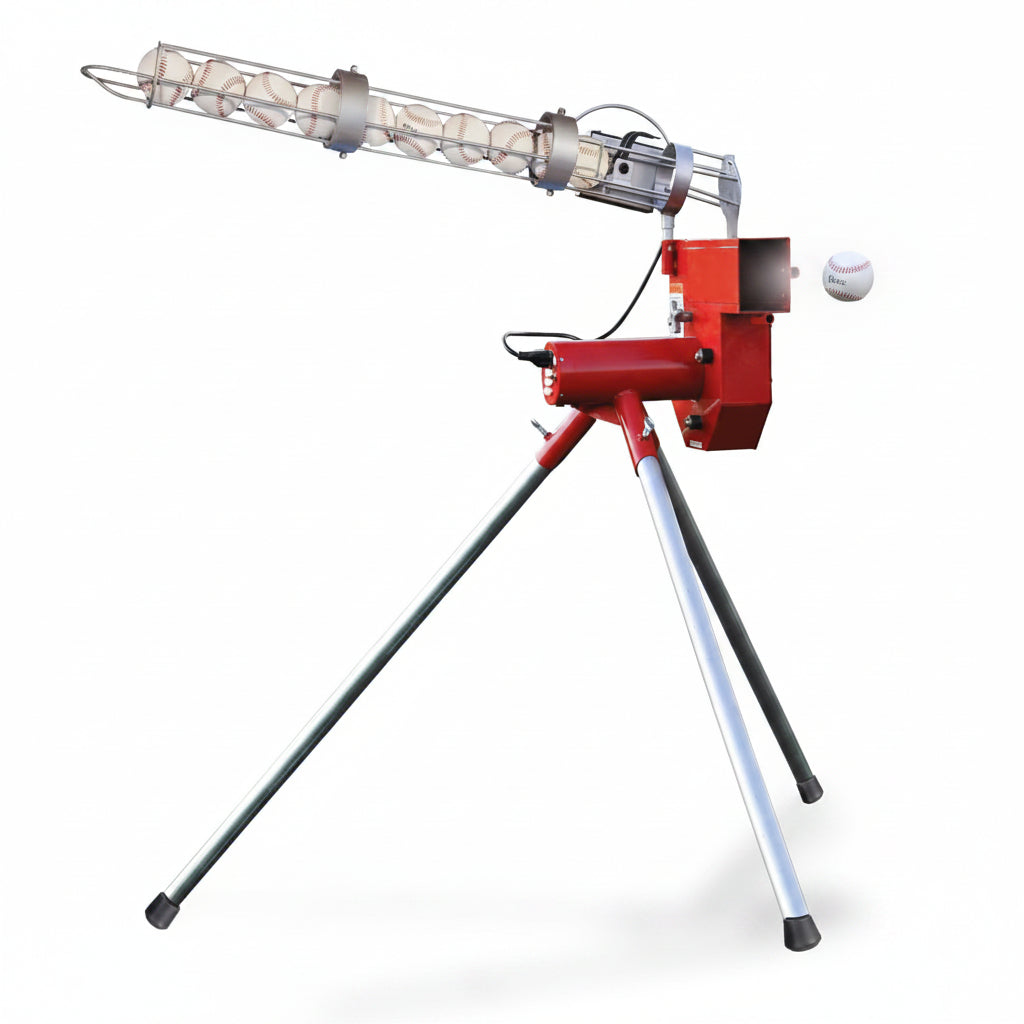 Sports Heavy-Duty Baseball Pitching Machine W/Bonus Ball Feeder - Accurate & Adjustable Pitching Machine for Kids, Teens, and Adults | Ideal for Baseball Training and Practice Sessions