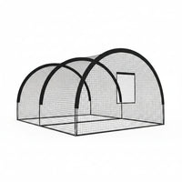32 X 12 X 8 Ft Baseball Batting Cage, Large Baseball Training Equipment for Backyard, Portable Softball Netting Cages with Frame, Pitching Machine Hole & Detachable Door –For Hitting Pitching Practice