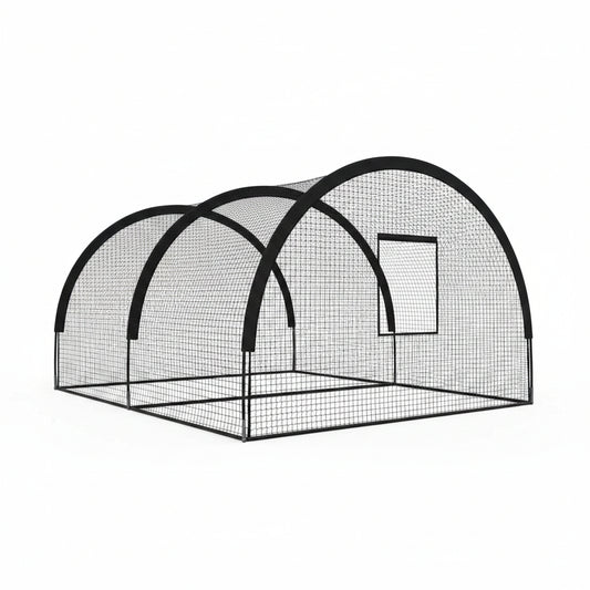32 X 12 X 8 Ft Baseball Batting Cage, Large Baseball Training Equipment for Backyard, Portable Softball Netting Cages with Frame, Pitching Machine Hole & Detachable Door –For Hitting Pitching Practice