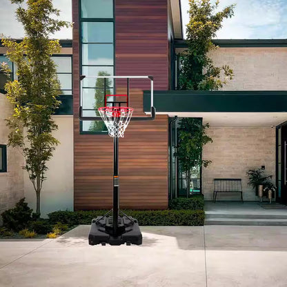 6.6 Ft. to 10 Ft. Adjustable Height Portable Basketball Hoop Goal Basketball System Basketball Equipment with Wheels