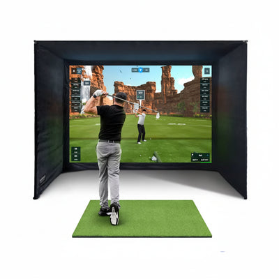 10/12/14Ft Outdoor Golf Training Simulator Cage Sports Practice Golf Simulator Enclosure with Impact Netting and All Poles